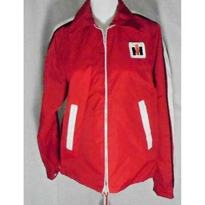 Vintage Swingster Men M Full Zip Windbreaker Jacket Speedway Racing Red